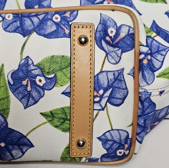 Dooney & Bourke Blue Bougainvillea Floral Handbag - Picture 8 of 15